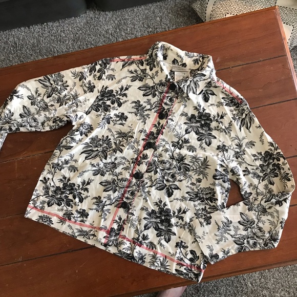 Coldwater Creek Tops - Linen-blend Printed Button Down